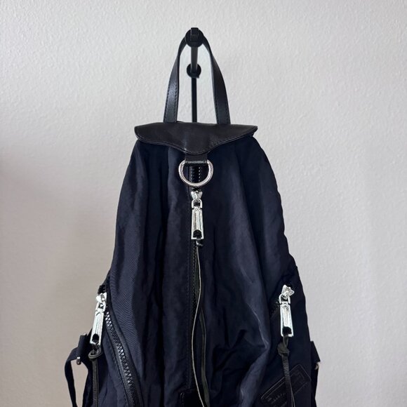 Rebecca Minkoff Julian Nylon Backpack Black Silver Hardware Excellent Condition - Picture 2 of 16